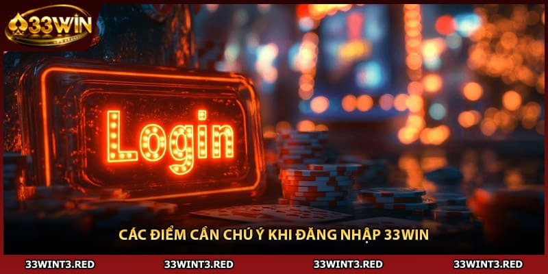 Các điểm cần chú ý khi Đăng nhập 33WIN